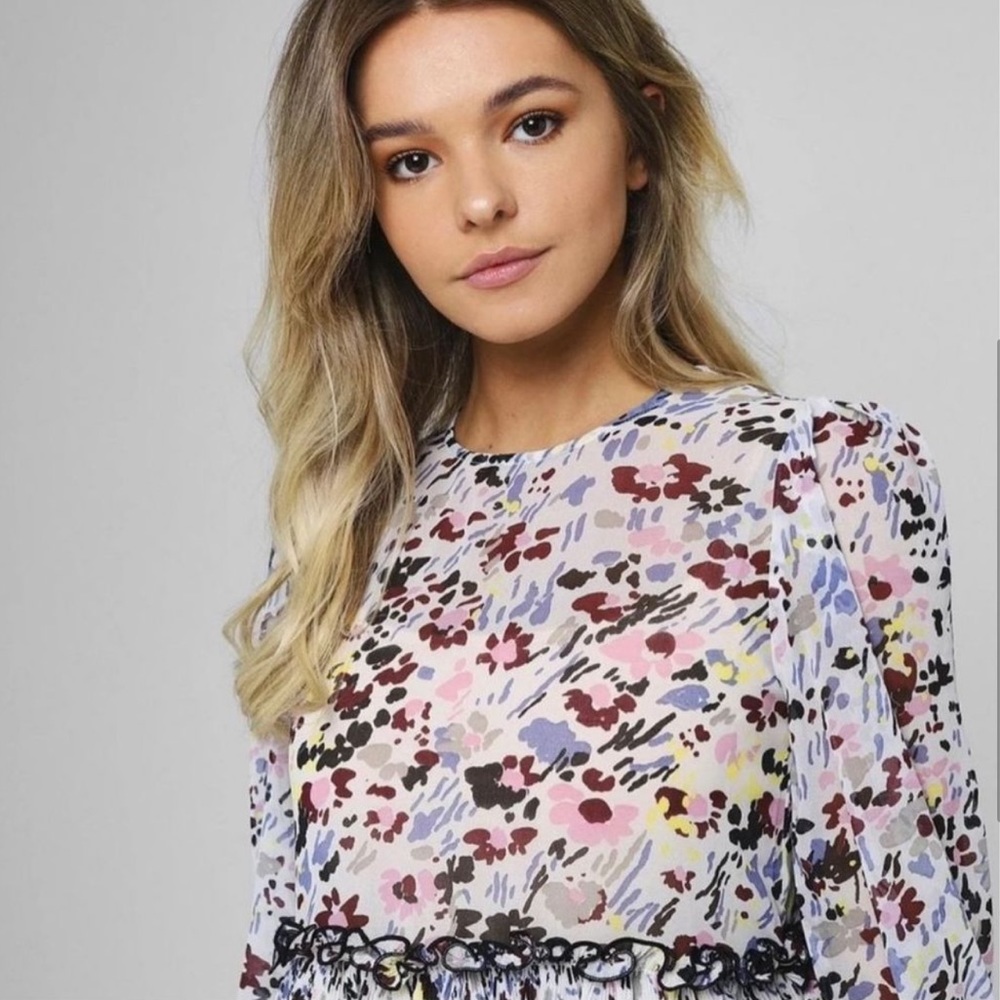 Ganni Pleated Georgette Dress - Gem